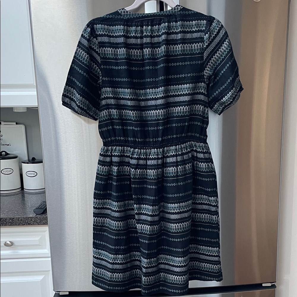 LOFT Black and White Patterned Midi Dress - Picture 6 of 13